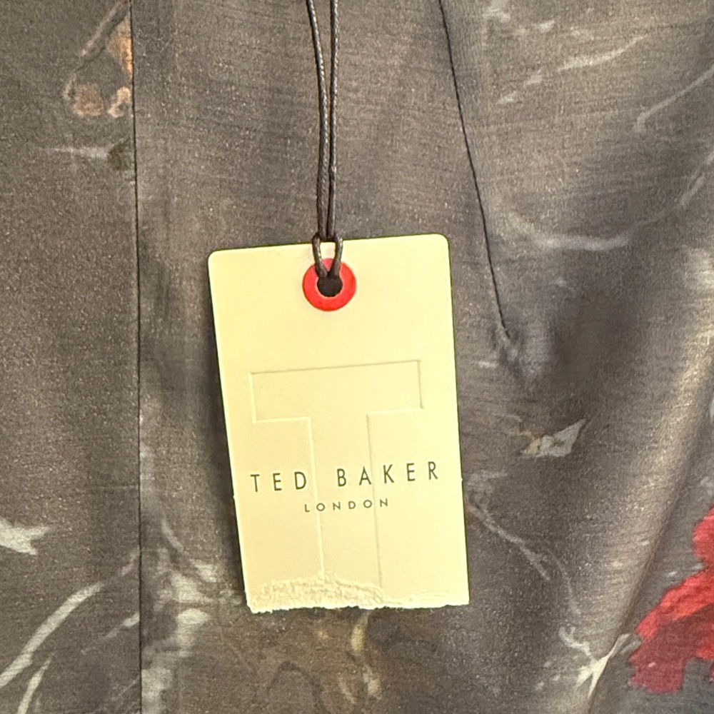Ted Baker Mekayla Empire Line Floral Midi Length Puff Sleeve Dress Pockets - Picture 5 of 13